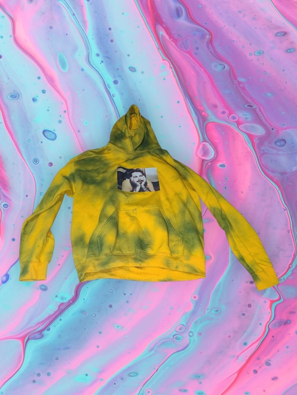 Custom made Post Malone Tye dye hoodie men's size md/lg